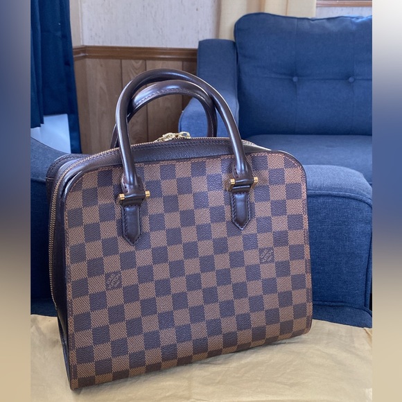 AUTHENTIC LOUIS VUITTON DAMIER EBENE TRIANA HANDBAG - Picture 2 of 12